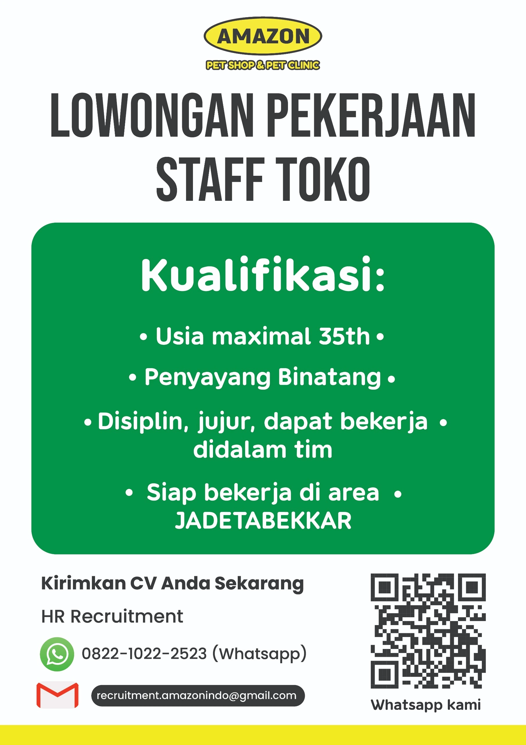 Lowongan Pekerjaan - Staff Toko